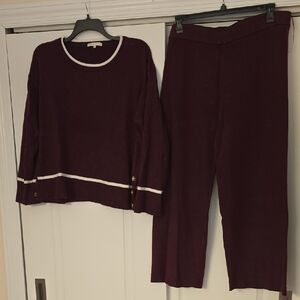 Madison + Hudson Burgundy Knit Set